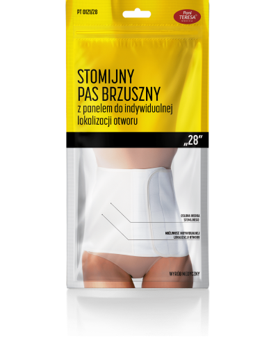 Stomijny pas brzuszny „28” z panelem do indywidualnej lokalizacji otworu