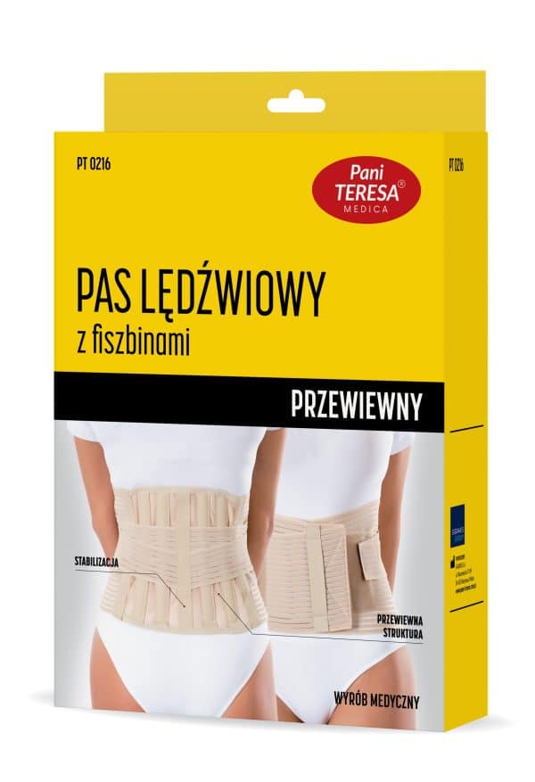 Pas lędźwiowy z fiszbinami - przewiewny, PT 0216